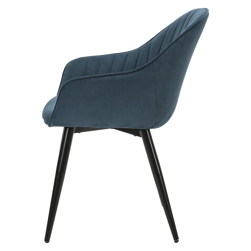 Fauteuil en velours côtelé bleu figuerolles