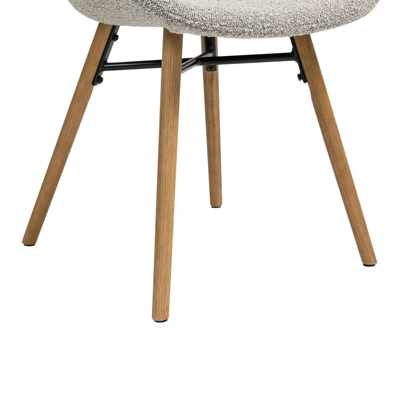 Chaise repas effet bouclette gris clair