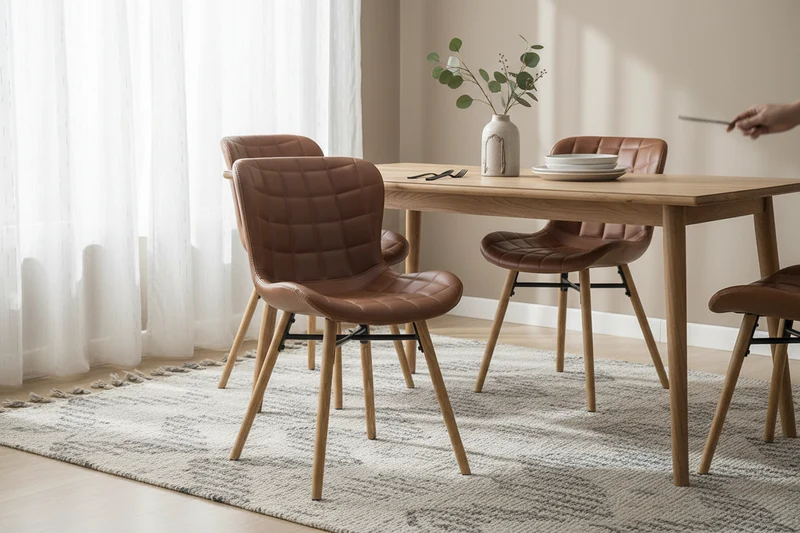 Chaise repas PU marron