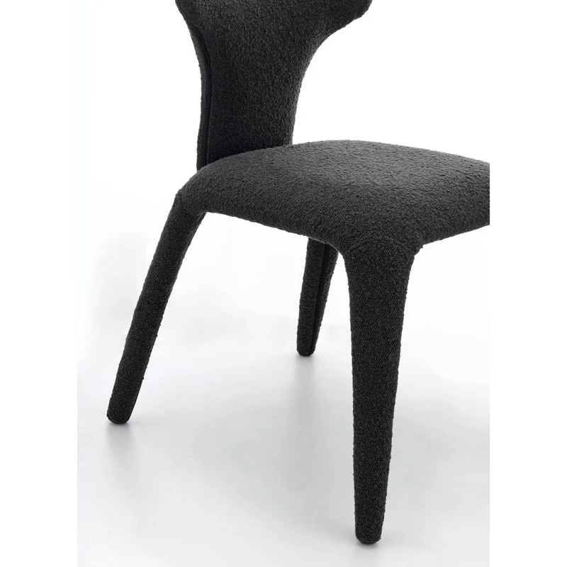 Chaise repas full bouclette rase gris foncé