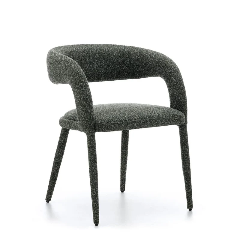 Chaise repas full bouclette vert