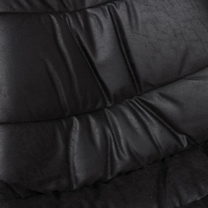 Chaise noire pied métal gris