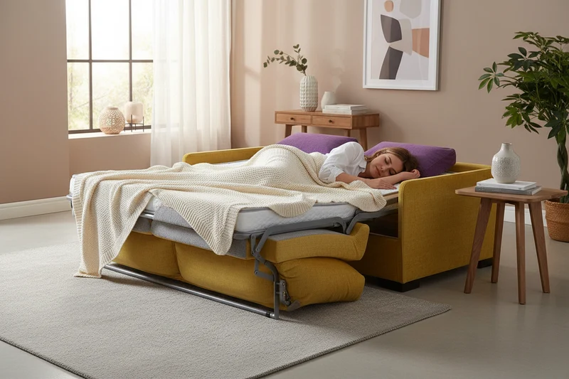Canapé convertible rapido jaune 3 places – Paige