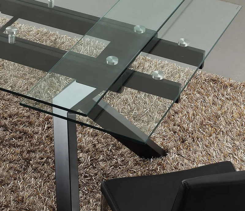 Table en verre extensible pieds métal - William