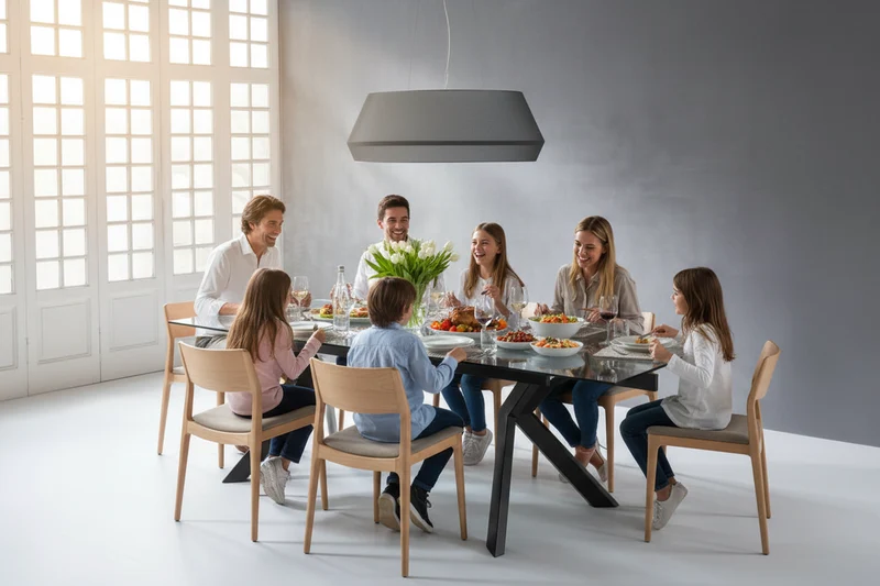 Table en verre extensible pieds métal - William