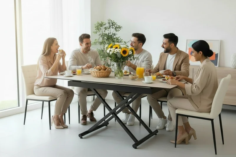Table basse relevable extensible en céramique – Julia