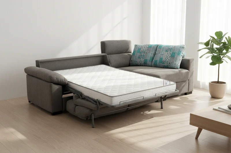 Canapé d’angle convertible gris - Lea