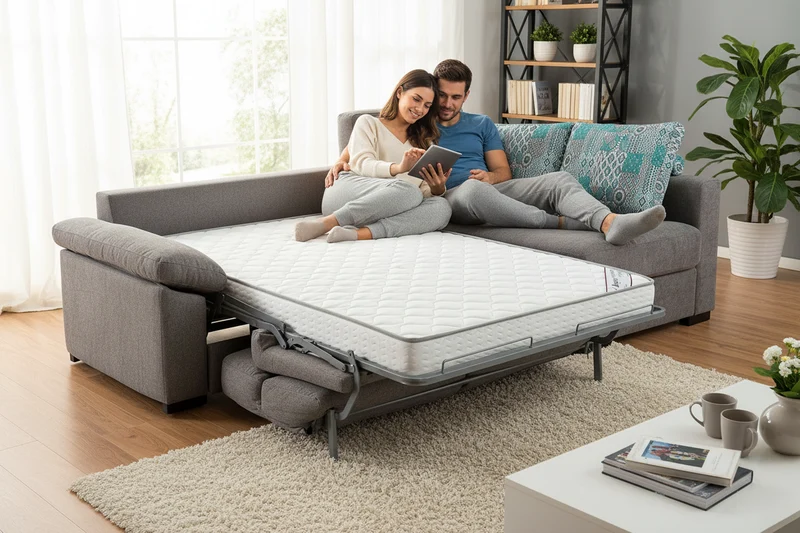 Canapé d’angle convertible gris - Lea