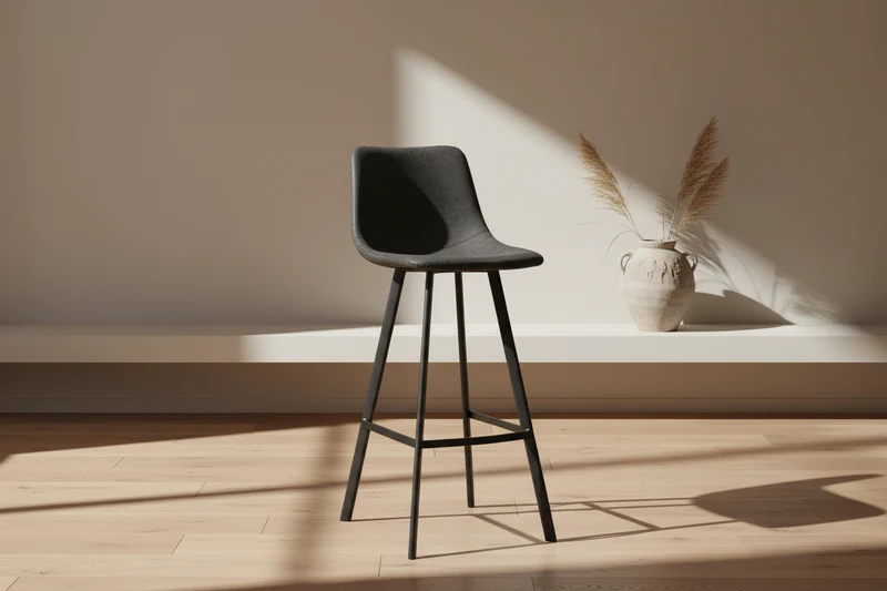 Chaise de bar simili cuir noir - Ozany