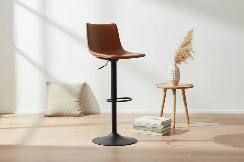 Tabouret de bar industriel cognac - Ray
