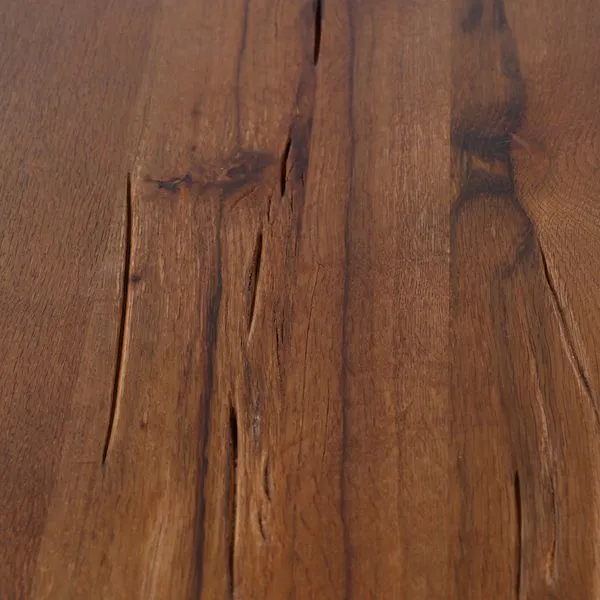 Table repas chêne naturel pieds verre