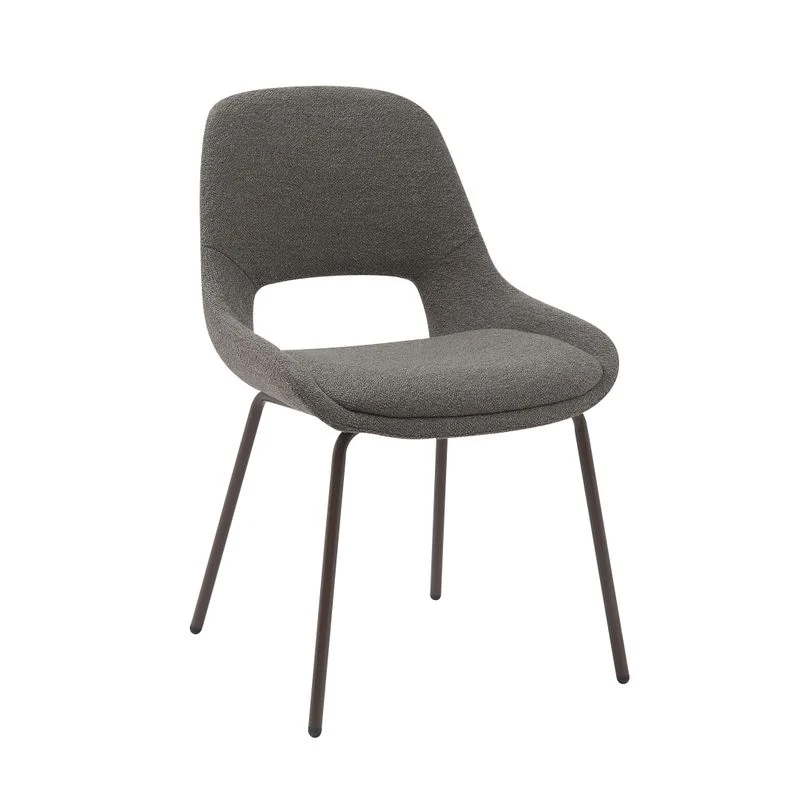 Chaise repas tissu marron