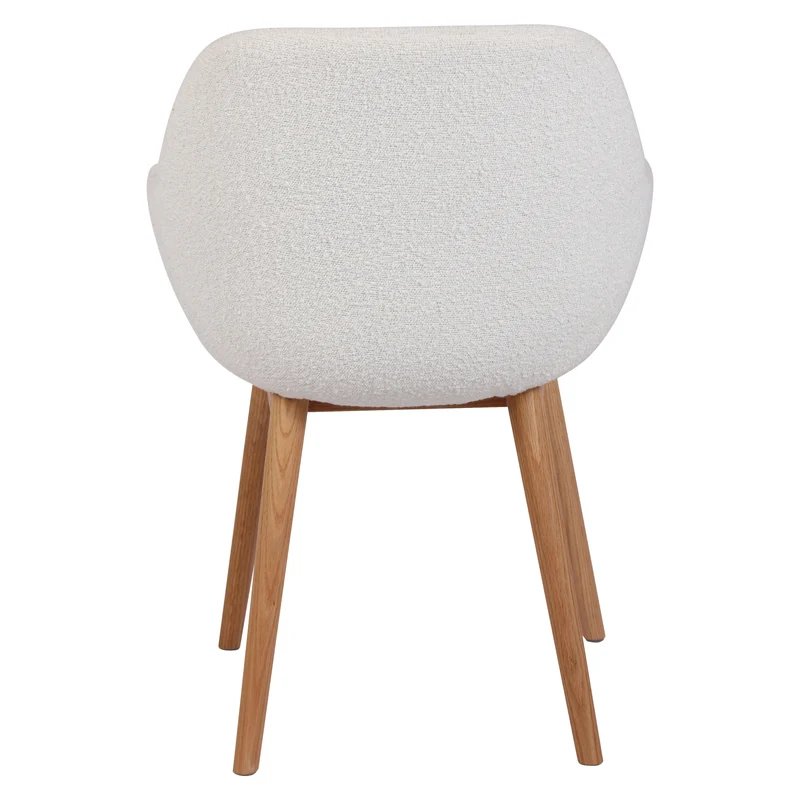 Chaise repas effet laine bouclette blanche