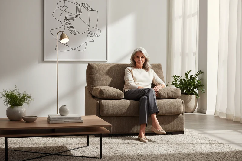 Fauteuil convertible tissu marron taupe - Taha