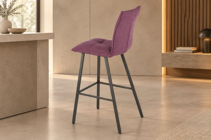 Lot de 2 chaises de bar tissu violet - Veronica