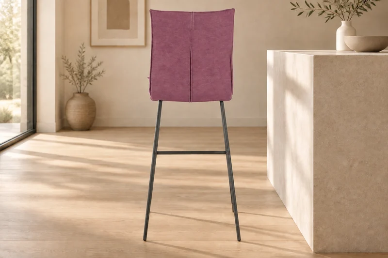 Lot de 2 chaises de bar tissu violet - Veronica