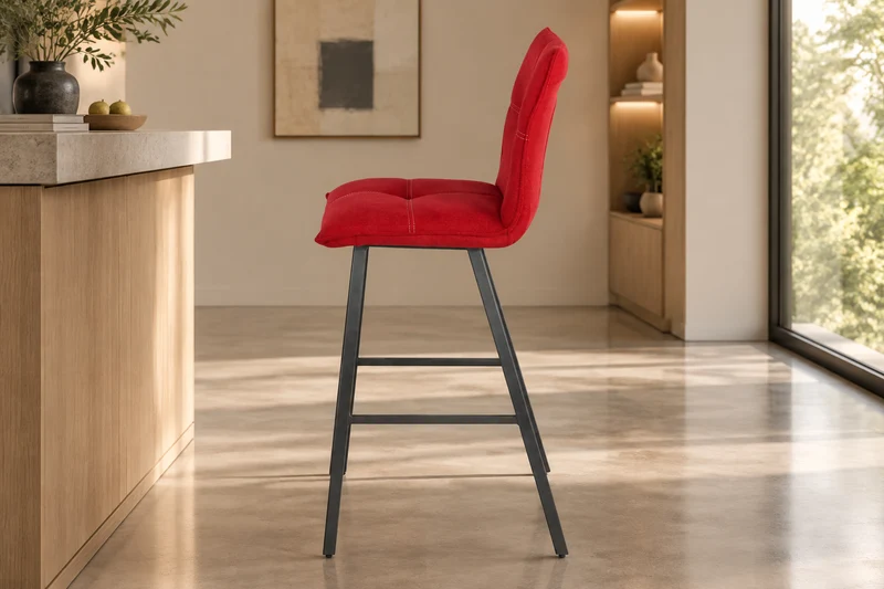 Lot de 2 chaises de bar rouge - Veronica
