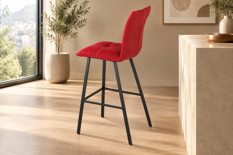 Lot de 2 chaises de bar rouge - Veronica