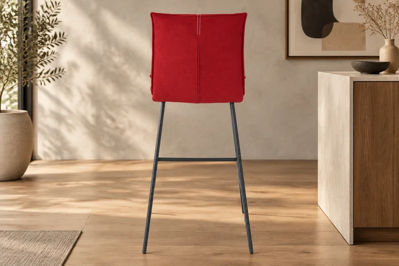 Lot de 2 chaises de bar rouge - Veronica