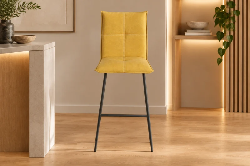 Chaise haute jaune pieds métal - Veronica