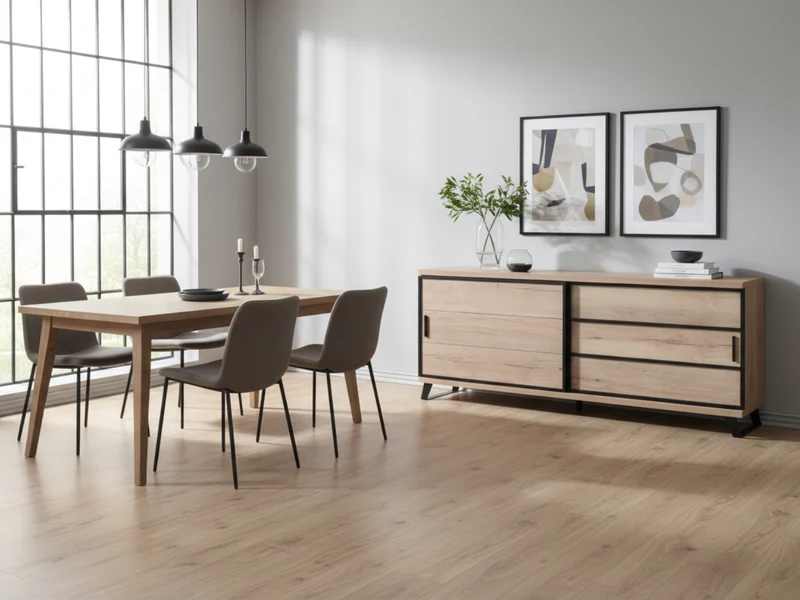 Buffet bois moderne à portes coulissantes - Rosa