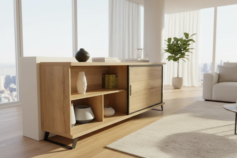 Buffet bois moderne à portes coulissantes - Rosa