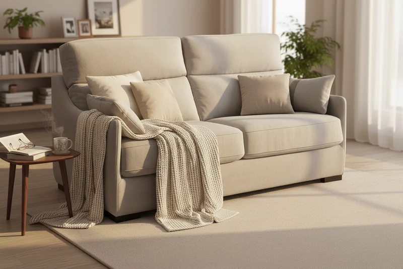 Canapé convertible rapido gris matelas 18 cm - Katia