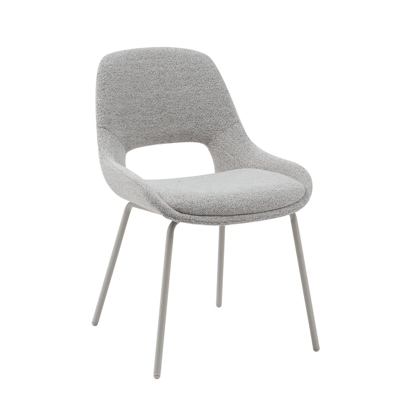 Chaise repas tissu marron et crème