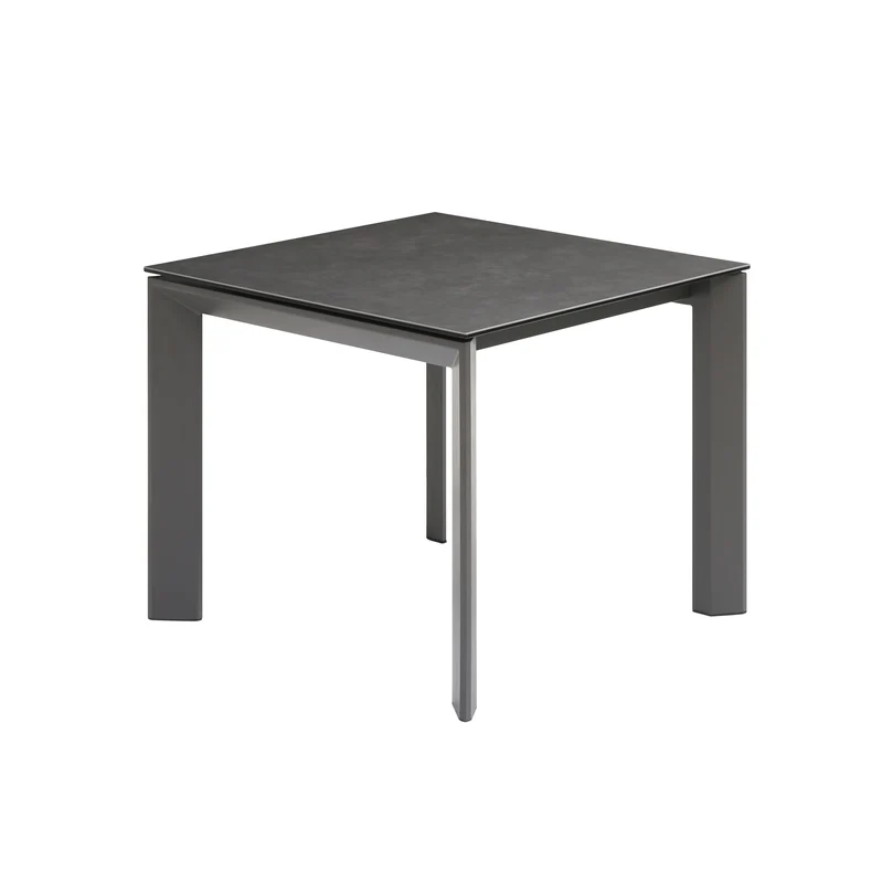 Table repas en céramique noir 90 cm avec allonge