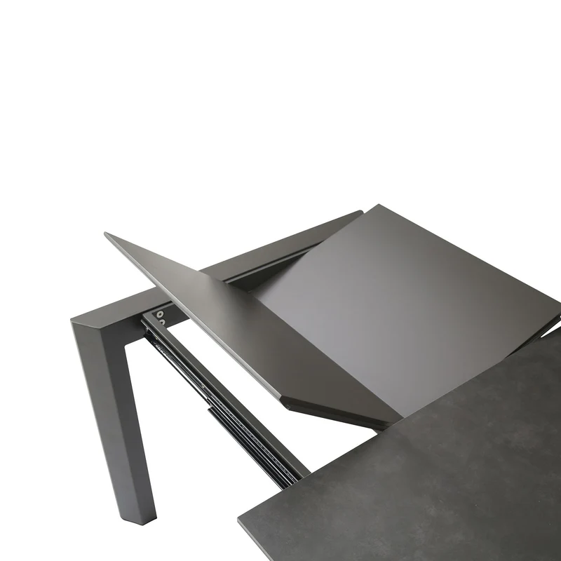 Table repas en céramique noir 90 cm avec allonge