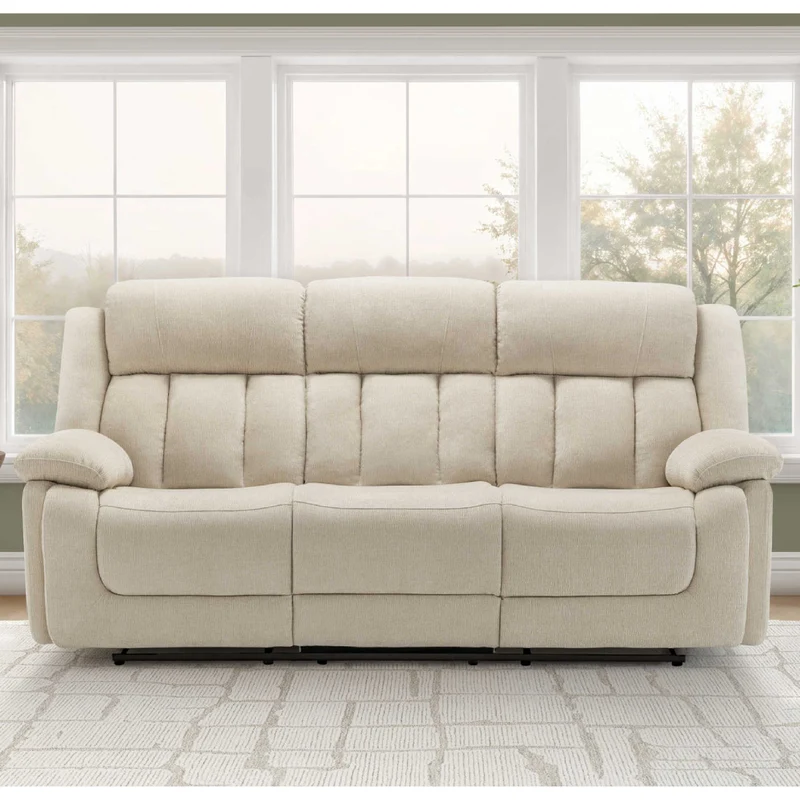 Sofa motorisé en tissu avec ports USB intégrés