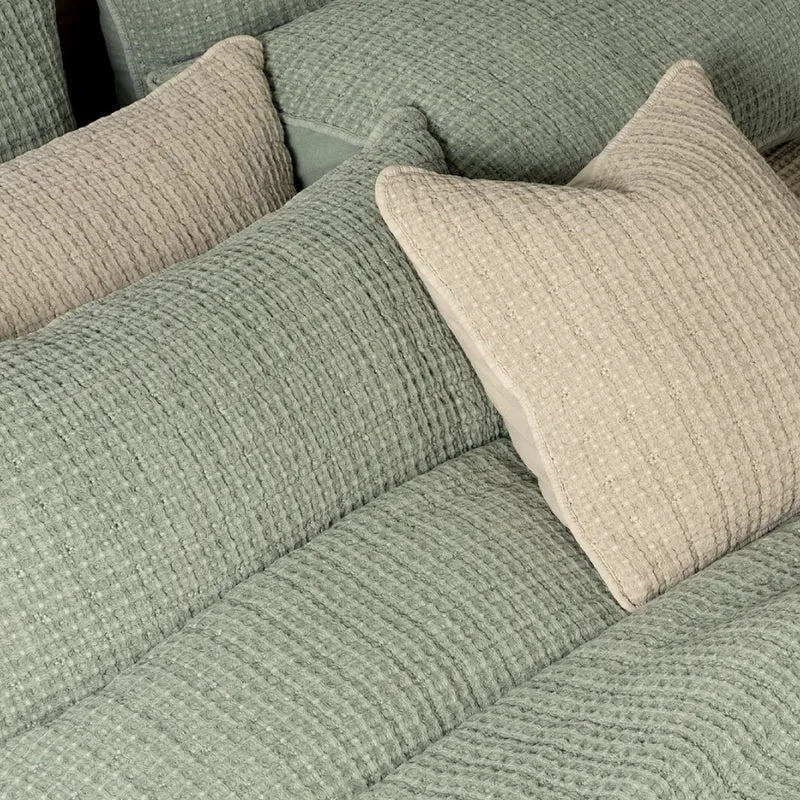 Coussin européen 25 x 25 po en coton gaufré crème - Spirit