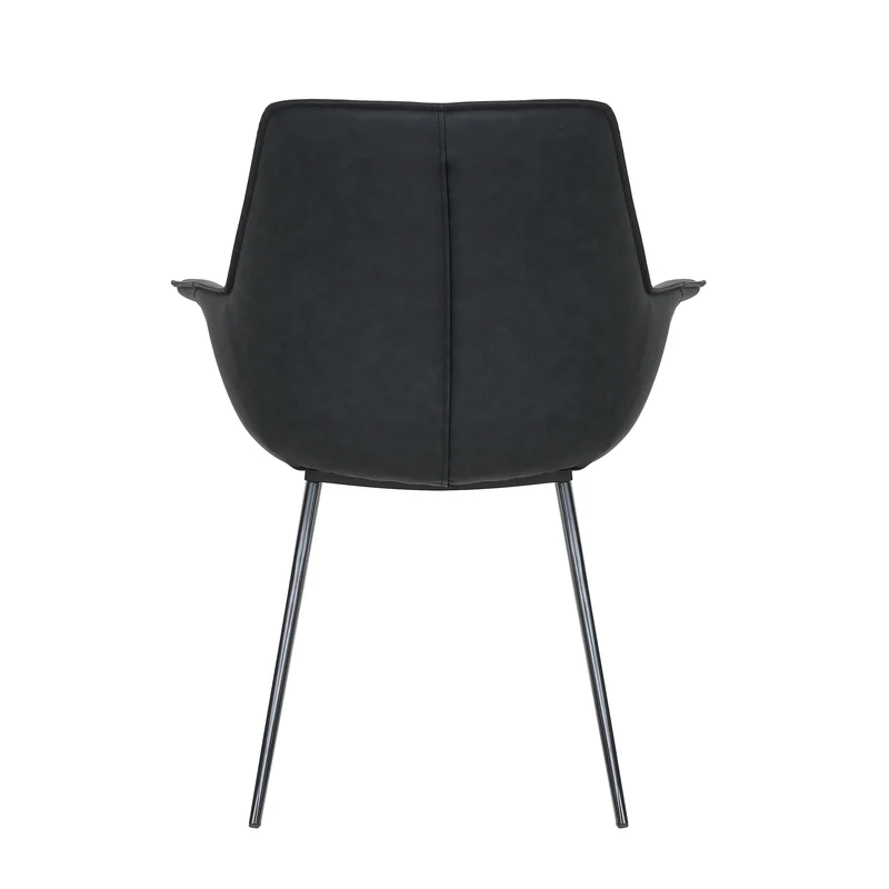 Fauteuil repas PU noir mat