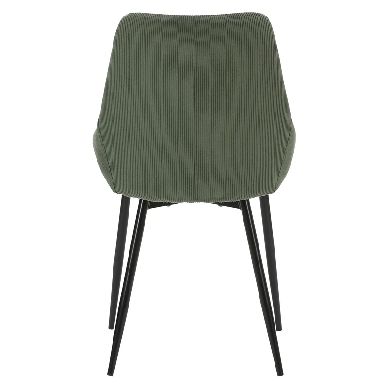 Chaise en velours côtelé vert kaki