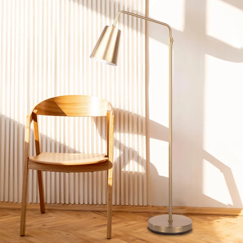 Lampe sur pied en fer laiton brossé 56,75 po - Vidura
