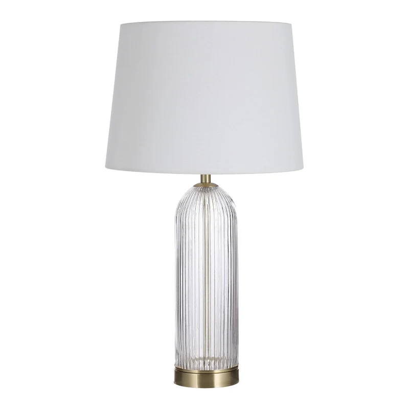 Ensemble de 2 lampes de table en verre avec accents en laiton 25 po - Ocala