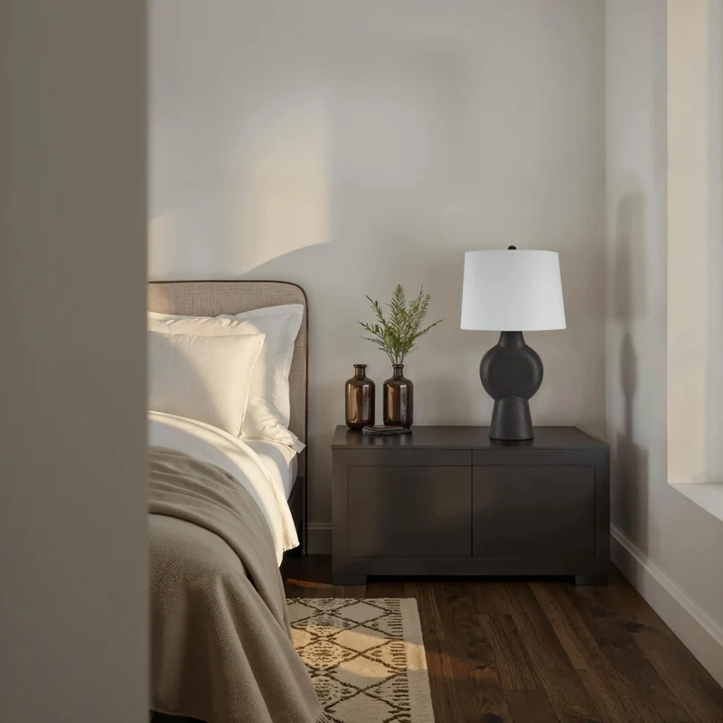 Lampe de table en résine fini pierre noire 30 po - Fierra