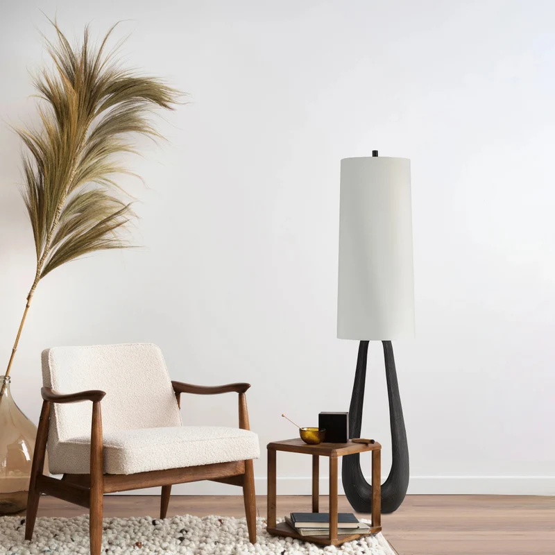 Lampe sur pied en résine brun noyer foncé 61,5 po - Cornelia