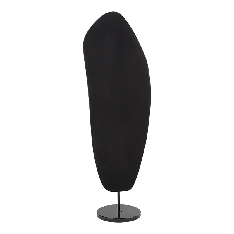 Miroir sur pied avec un cadre en fer et en marbre noir 71,5 po - Arlon