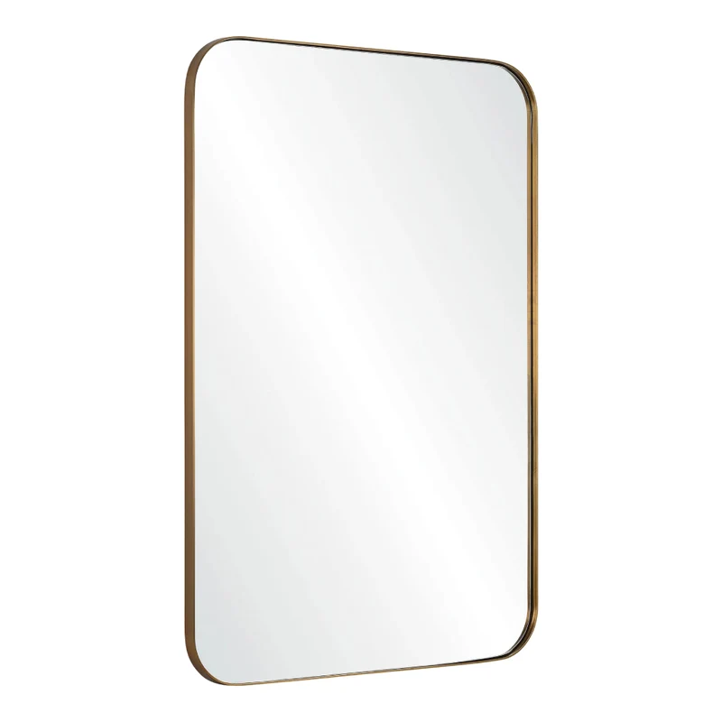 Miroir avec un cadre en fer bronze plaqué 24 x 36 po - Edwin