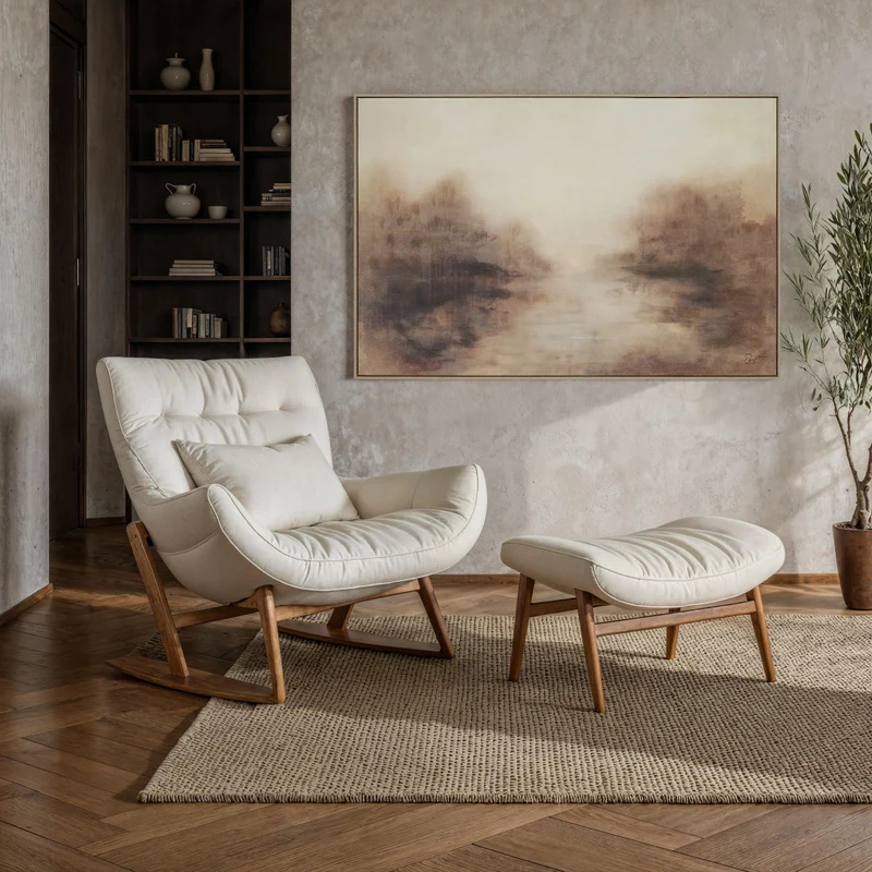 Toile 60 x 40 po avec un cadre brun clair - Onda