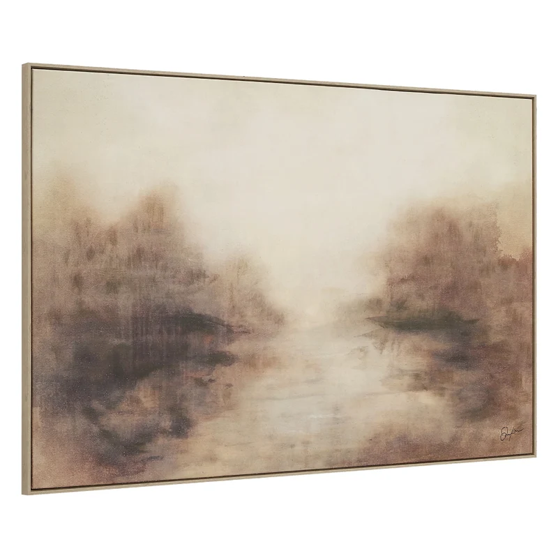 Toile 60 x 40 po avec un cadre brun clair - Onda