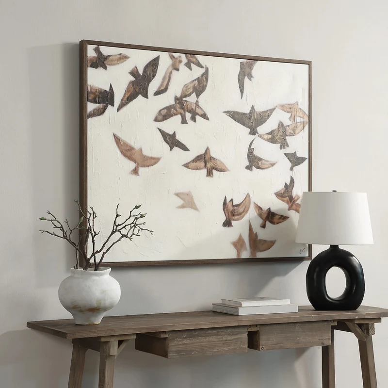 Toile 50 x 40 po avec un cadre brun foncé - Busan