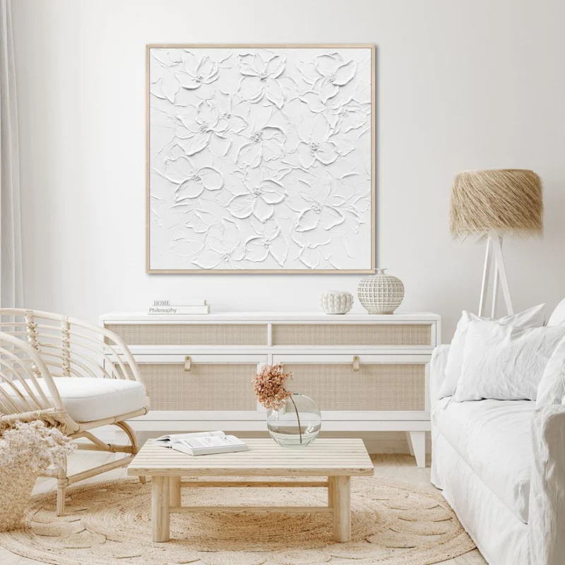 Toile 36 x 36 po avec un cadre en bois - Embossed Elegance
