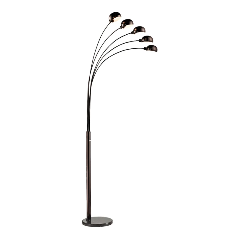 Lampe sur pied à 5 lumières en métal noir 85 po - LL1493