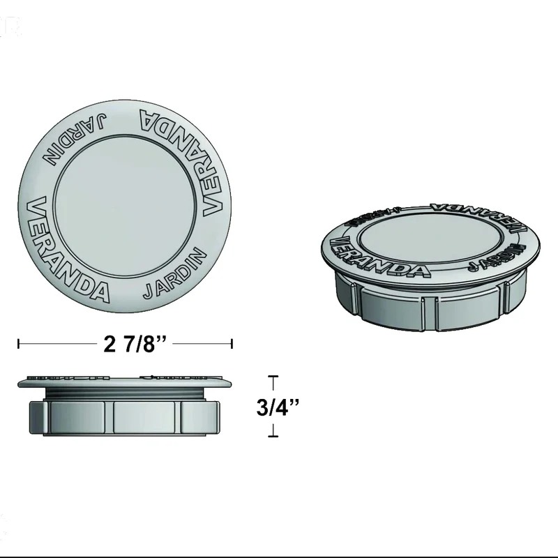 Bouchon pour centre de table robuste noir - Kaza