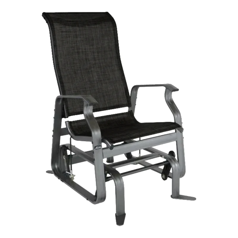 Chaise berçante autobloquante en tissu avec une structure en aluminium