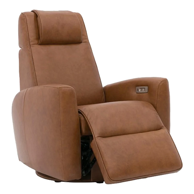 Fauteuil berçant, pivotant et inclinable motorisé en cuir - Santorini S-22