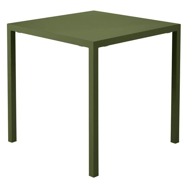 Table repas carré outdoor 80cm métal vert foncé