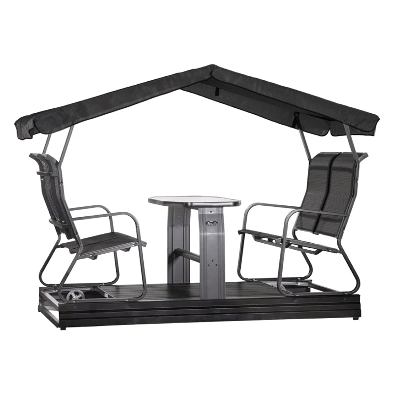 Balançoire sur roues 4 places en tissu avec une structure en aluminium - Versas